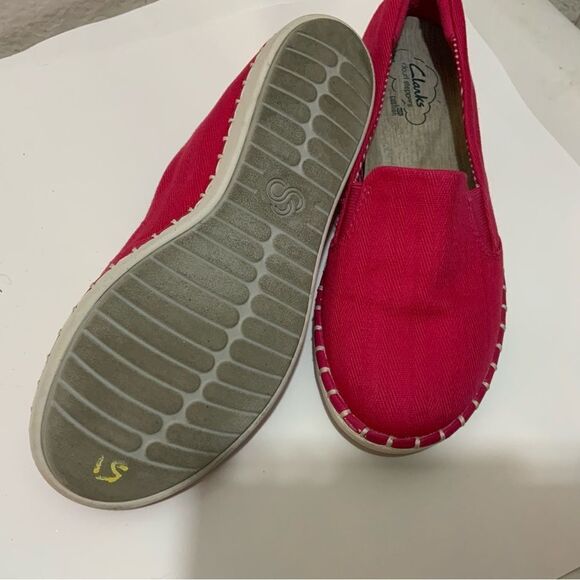 Cloudsteppers by Clarks Step Glow Slip Pink Canvas Loafer Flats Shoes Womens 5M - Picture 8 of 10